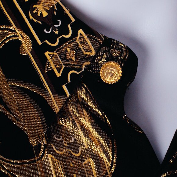 Vintage JOEY RICHI Gold Label Metallic Silk Shirt SINALOA MEXICO Size XL 80s - Picture 12 of 16